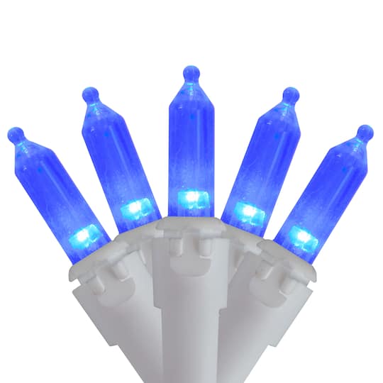 100ct. LED Mini Christmas Lights With White Wire By Northlight in Blue | 33 ft | Michaels®